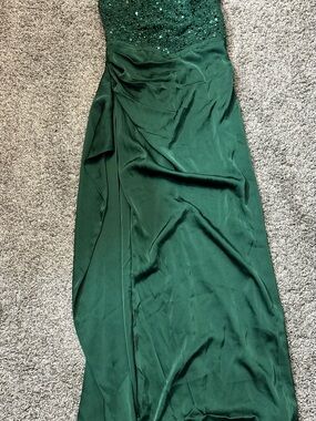 Emerald Green Evening Skirt with Subtle Drape